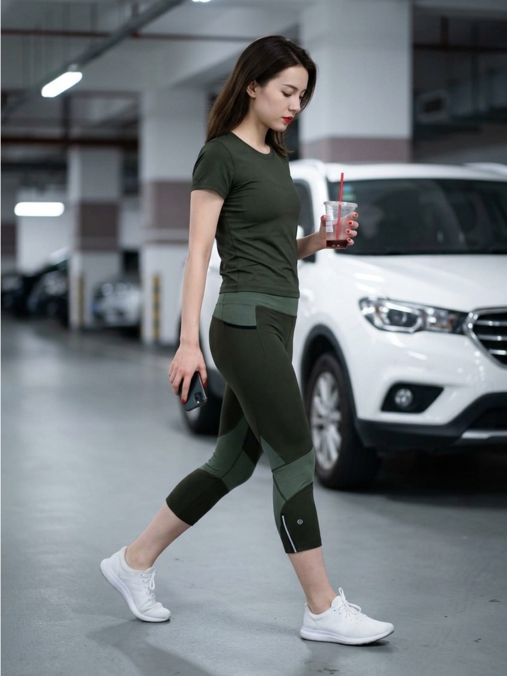 lululemon athletica Olive Green Capri Leggings